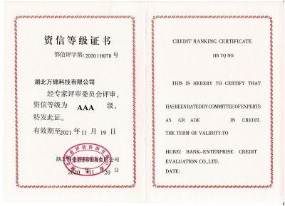 2021年AAA級(jí)資信等級(jí)證書